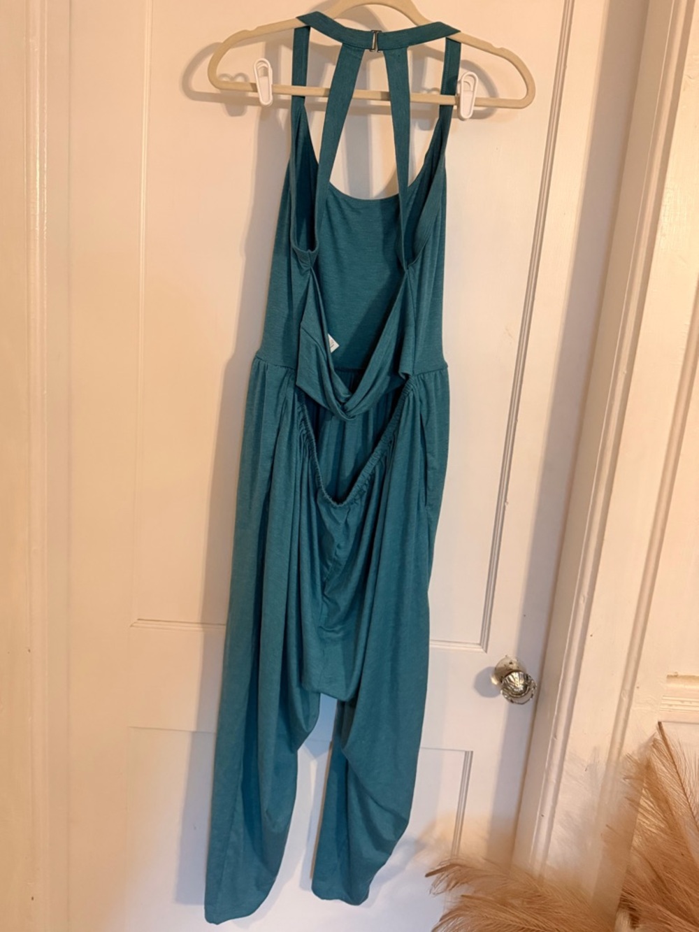 HALARA Jade Green Racerback Jumpsuit with Gathered Waist - Picture 4 of 11